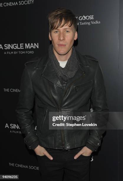 Screenwriter Dustin Lance Black attends a special screening of "A Single Man" hosted by The Cinema Society and Bing at MOMA on December 6, 2009 in...