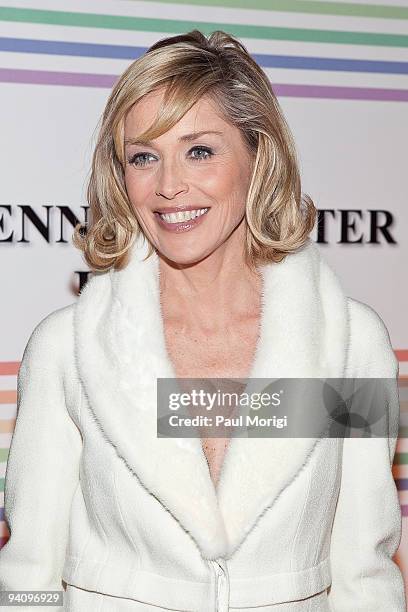 Actress Sharon Stone arrives to the 32nd Kennedy Center Honors at Kennedy Center Hall of States on December 6, 2009 in Washington, DC.