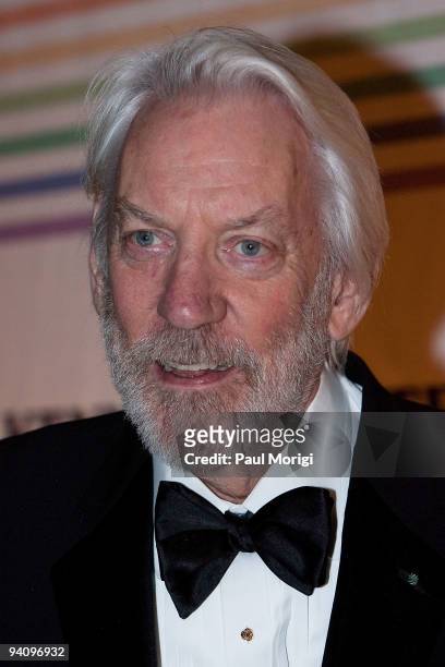 Actor Donald Sutherland arrives to the 32nd Kennedy Center Honors at Kennedy Center Hall of States on December 6, 2009 in Washington, DC.