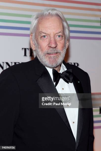 Actor Donald Sutherland arrives to the 32nd Kennedy Center Honors at Kennedy Center Hall of States on December 6, 2009 in Washington, DC.