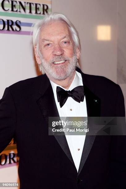 Actor Donald Sutherland arrives to the 32nd Kennedy Center Honors at Kennedy Center Hall of States on December 6, 2009 in Washington, DC.