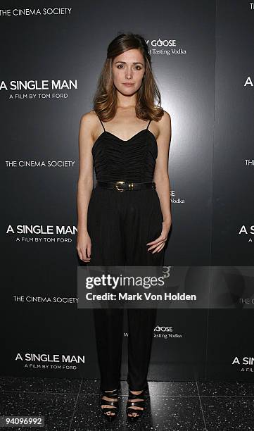 Rose Byrne attends a screening of "A Single Man" hosted by the Cinema Society and Tom Ford at The Museum of Modern Art on December 6, 2009 in New...