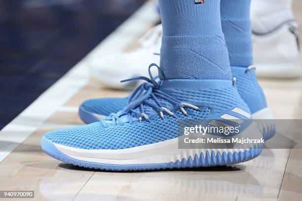 The sneakers of Ben McLemore of the Memphis Grizzlies during the game against the Utah Jazz on March 30, 2018 at vivint.SmartHome Arena in Salt Lake...