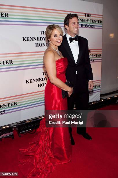 News anchor Katie Couric and Brooks Perlin arrive to the 32nd Kennedy Center Honors at Kennedy Center Hall of States on December 6, 2009 in...