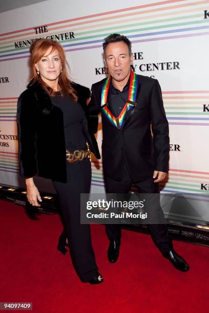 Kennedy Center honoree singer Bruce Springsteen arrives with his wife Patti Scialfa to the 32nd Kennedy Center Honors at Kennedy Center Hall of...