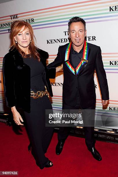 Kennedy Center honoree singer Bruce Springsteen arrives with his wife Patti Scialfa to the 32nd Kennedy Center Honors at Kennedy Center Hall of...