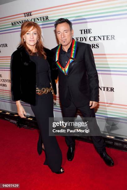 Kennedy Center honoree singer Bruce Springsteen arrives with his wife Patti Scialfa to the 32nd Kennedy Center Honors at Kennedy Center Hall of...