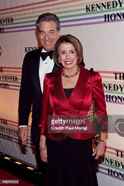 House Speaker Nancy Pelosi and Paul Pelosi arrive to the 32nd Kennedy Center Honors at Kennedy Center Hall of States on December 6, 2009 in...
