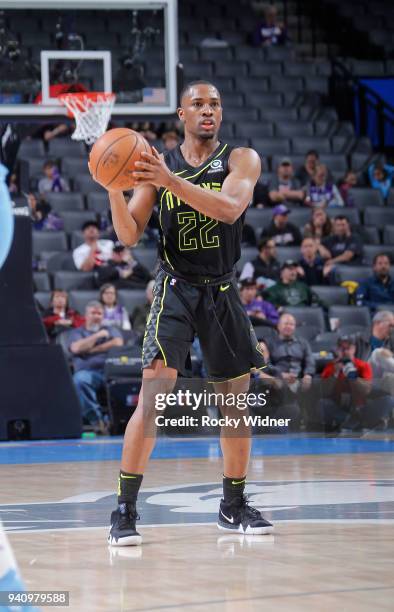 Isaiah Taylor of the Atlanta Hawks handles the ball against the Sacramento Kings on March 22, 2018 at Golden 1 Center in Sacramento, California. NOTE...