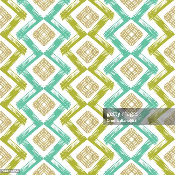 hand drawn geometric background pattern - hand block print stock illustrations