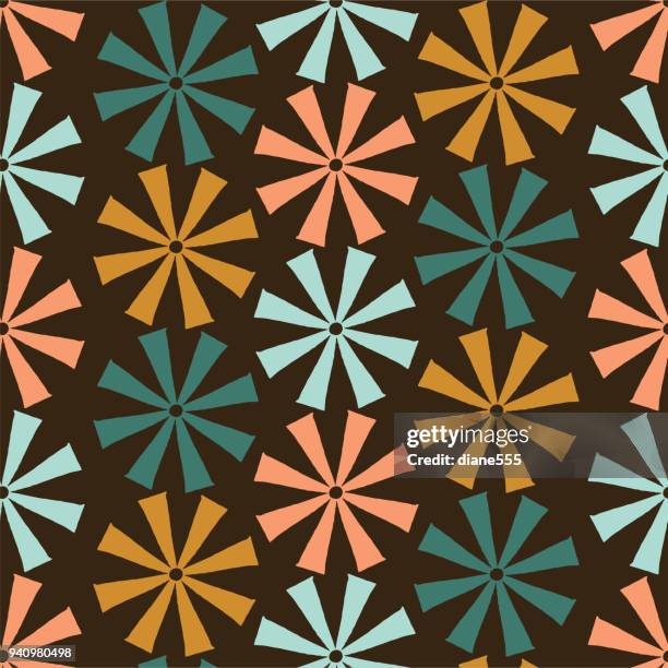 handmade block print geometric seamless pattern - paper windmill stock illustrations