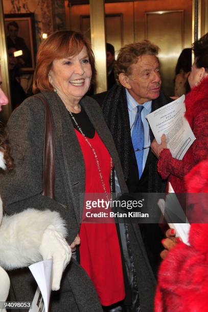 Actors Anne Meara and Jerry Stiller attend the Broadway opening night of "Race" at The Ethel Barrymore Theatre on December 6, 2009 in New York City.