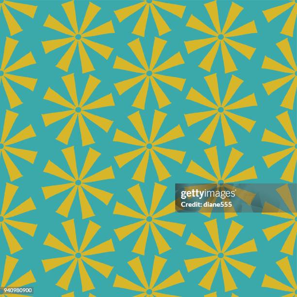 handmade block print geometric seamless pattern - paper windmill stock illustrations