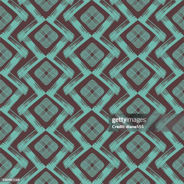 hand drawn geometric background pattern - hand block print stock illustrations