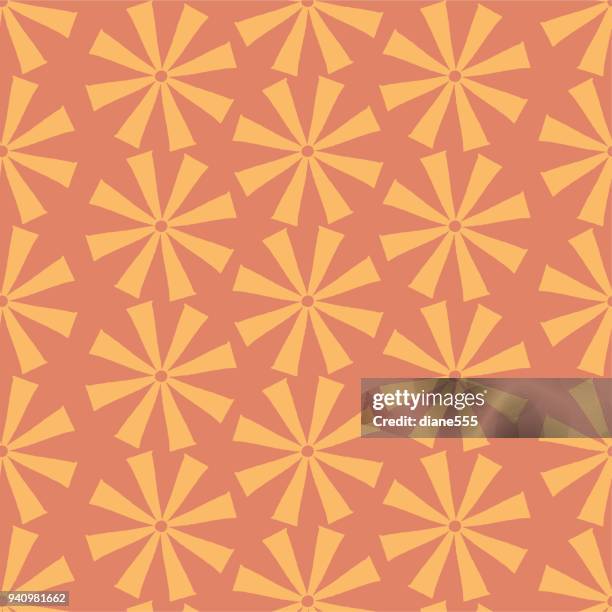 handmade block print geometric seamless pattern - paper windmill stock illustrations