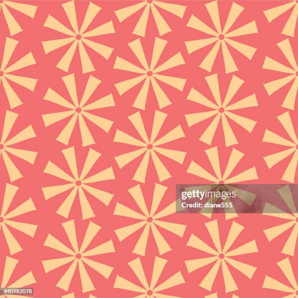 handmade block print geometric seamless pattern - paper windmill stock illustrations