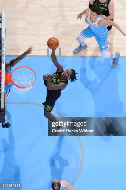 Taurean Prince of the Atlanta Hawks goes up for the shot against the Sacramento Kings on March 22, 2018 at Golden 1 Center in Sacramento, California....