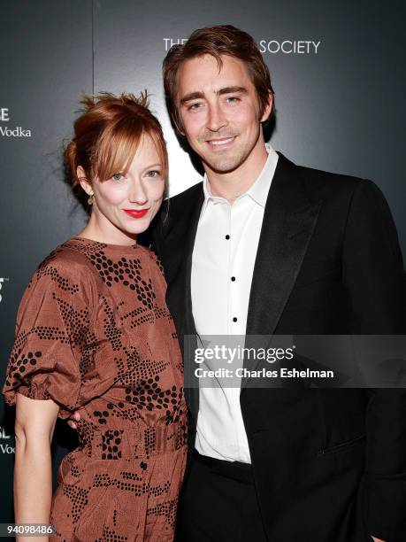 Actors Judy Greer and Lee Pace attend a screening of "A Single Man" hosted by the Cinema Society and Tom Ford at The Museum of Modern Art on December...