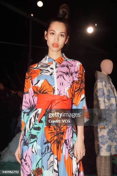 Model/actress Kiko Mizuhara attends the MOISELLE show during the Shanghai Fashion Week 2018 Autumn/Winter on March 30, 2018 in Shanghai, China.