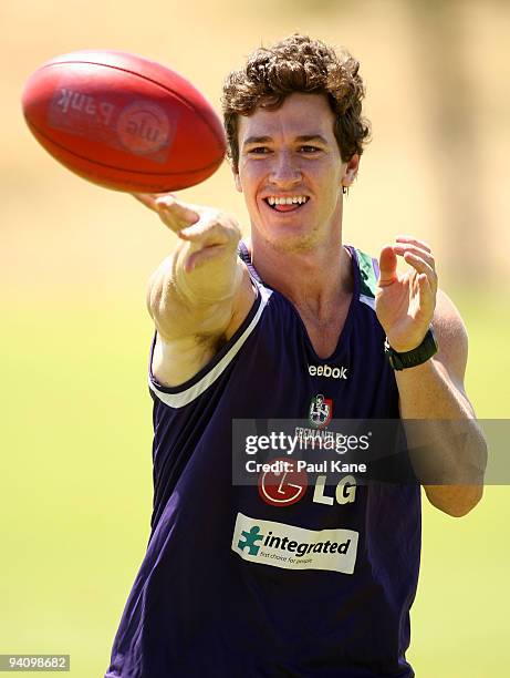 Danny Stanley trains with the Dockers during a Fremantle Dockers AFL training session at Santich Park on December 7, 2009 in Fremantle, Australia.