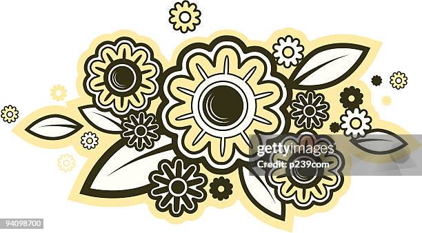 sunflower ornament - generative art stock illustrations