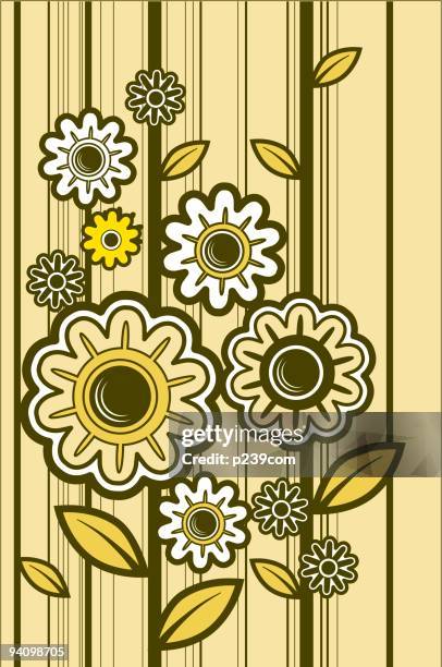 sonnenblume streifen - wohngebäude innenansicht stock-grafiken, -clipart, -cartoons und -symbole