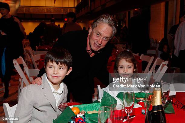 Actor Michael Douglas with son Dylan Michael Douglas and daughter Carys Zeta Douglas at the New York City Ballet & the School of American Ballet...
