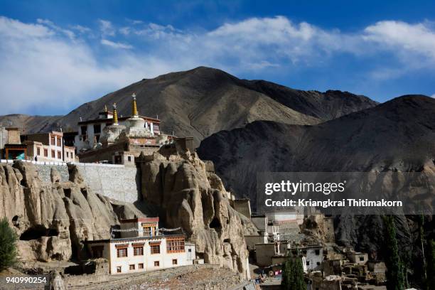 view of lamayuru monastery, leh, india. - lamayuru monastery stock pictures, royalty-free photos & images
