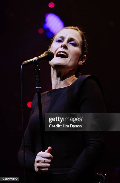 Singer Alison Moyet performs live at the Royal Festival Hall during her 25 Years Revisited tour, on December 6, 2009 in London, England.