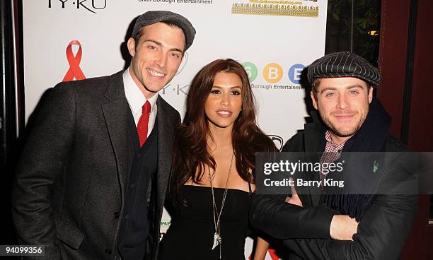 Actor/model Brandon Trentham, actress Rachel Sterling and guest attend an AIDS Marathon Charity event held at Janes House on December 6, 2009 in...