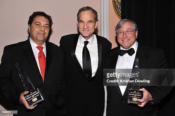 Marshall Herskovitz , and 3ality Digital toppers Steve Schklair and Sandy Climan pose with their awards during the Caucus For Television Producers,...