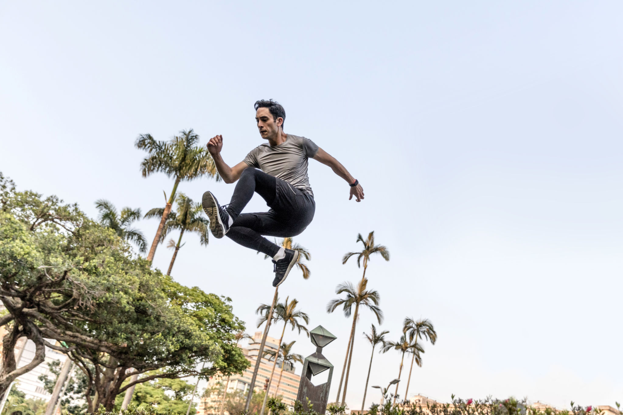 Parkour - Man in jumping and exercising on free running in Taiwan - Taipei Parkour - Man in jumping and exercising on free running in Taiwan - Taipei
