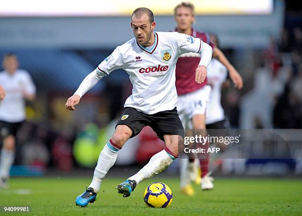 Burnley's Scottish player Steven Fletcher in action during the English Premier League football match between West Ham United and Burnley at the...