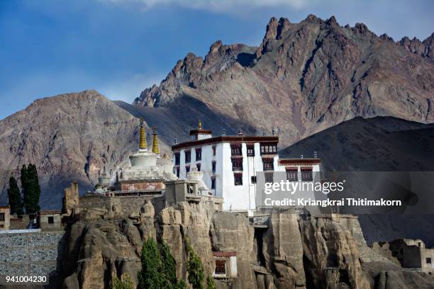 view of lamayuru monastery, leh, india. - lamayuru monastery stock pictures, royalty-free photos & images