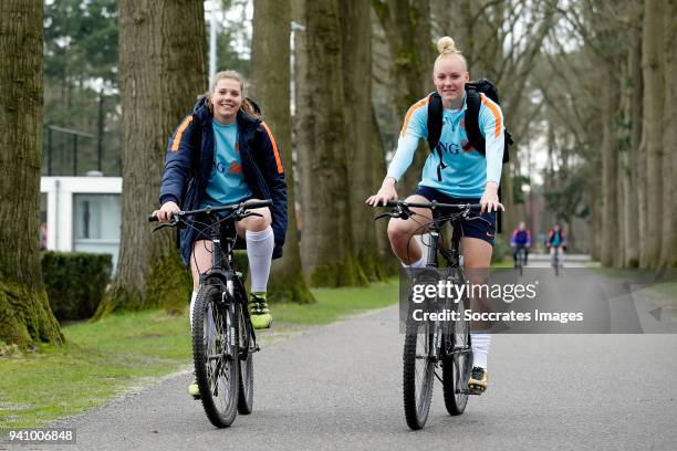 Lize Kop of Holland Women, Danique Kerkdijk of Holland Women during the Training Holland Women at the KNVB Campus on April 2, 2018 in Zeist...