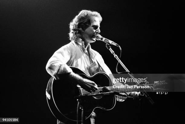 Roger McGuinn performs on stage in 1987 in Copenhagen, Denmark.