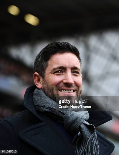 Lee Johnson, Manager of Bristol City during the Sky Bet Championship match between Bristol City and Brentford at Ashton Gate on April 2, 2018 in...