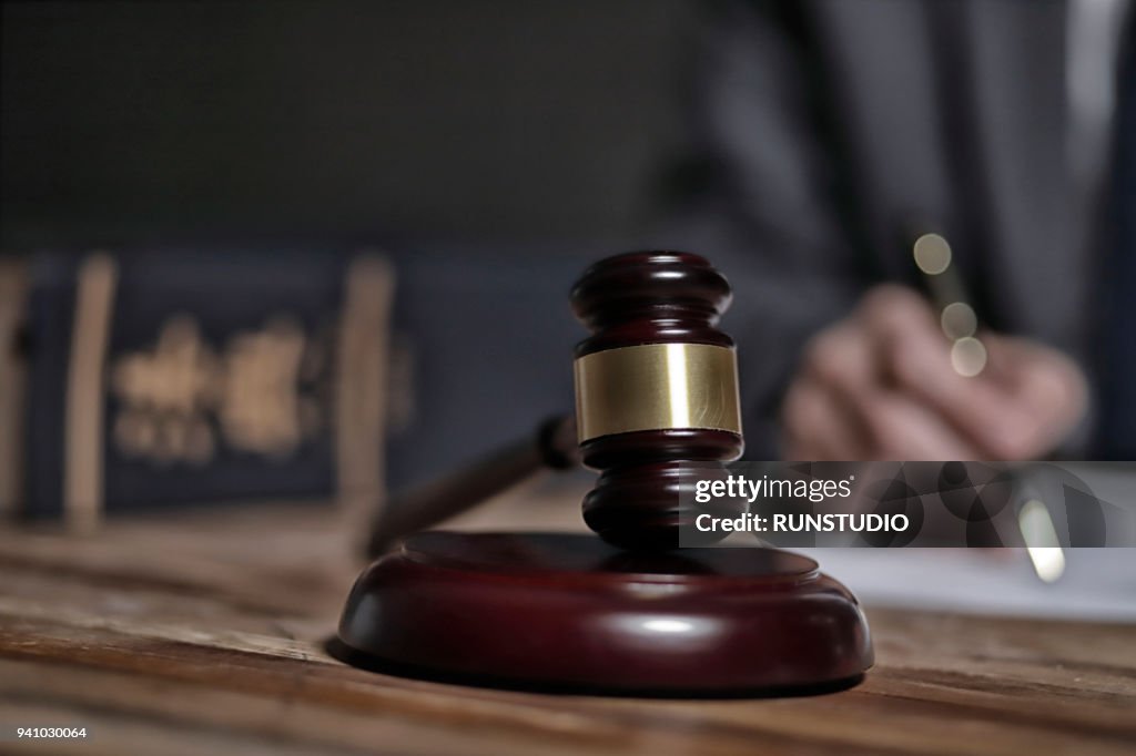Lawyer writing documents