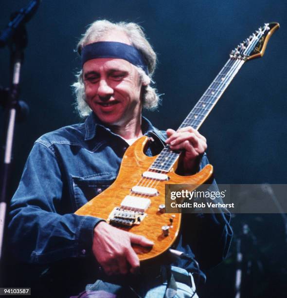 Mark Knopfler from Dire Straits performs live at Feijenoord Stadium, De Kuip, Rotterdam in Holland on May 29 1992