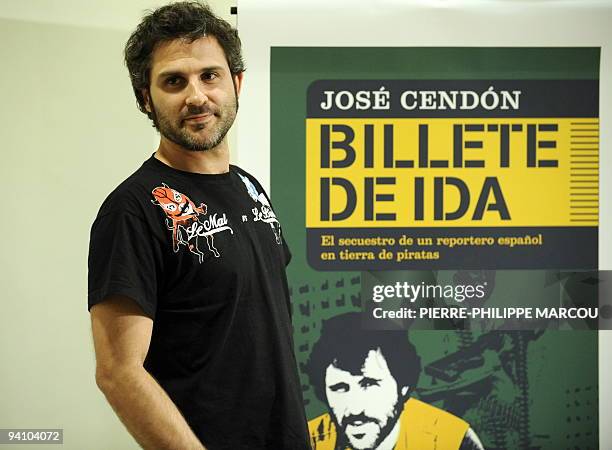 Spanish freelance photographer Jose Cendon poses during the presentation of his book "Billete de Ida" on November 12, 2009 in Madrid. Cendon was...