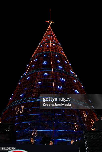 Ignition of the Christmas tree and show magic of the navidad at the Zocalo on December 05, 2009 in Mexico City, Mexico.