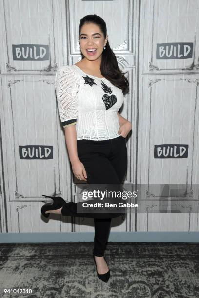 Actress Auli'i Cravalho visits the Build Series to discuss the new TV show "Rise" at Build Studio on April 2, 2018 in New York City.