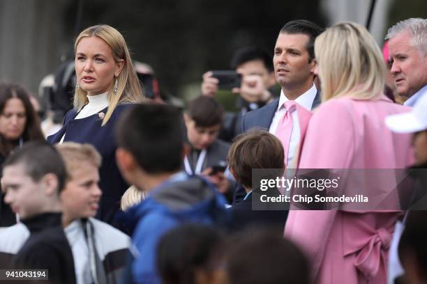 Vanessa Trump , Donald Trump Jr. And Tiffany Trump attend the 140th annual Easter Egg Roll on the South Lawn of the White House April 2, 2018 in...