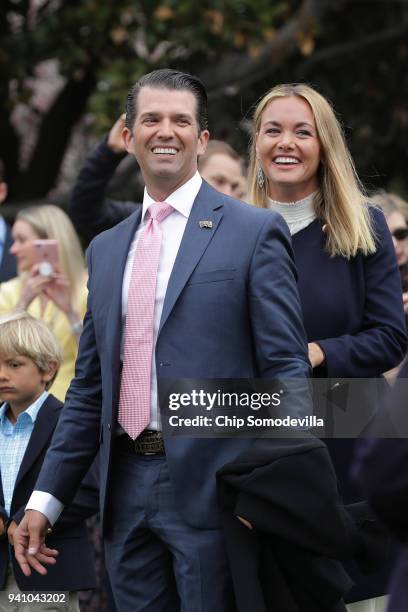 Donald Trump Jr. And his wife Vanessa Trump attend the 140th annual Easter Egg Roll with their five children on the South Lawn of the White House...