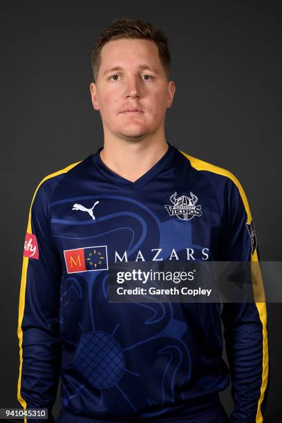 Gary Ballance of Yorkshire poses for a portrait during the Yorkshire CCC Media Day at Headingley on April 2, 2018 in Leeds, England.