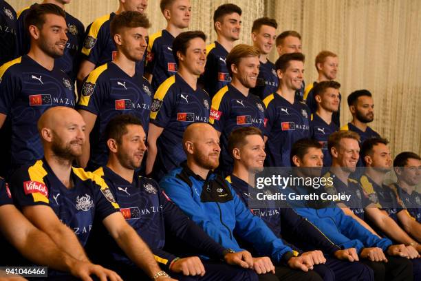 Yorkshire poses for their team photograph during the Yorkshire CCC Media Day at Headingley on April 2, 2018 in Leeds, England.