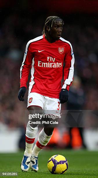 Bacary Sagna of Arsenal during the Barclays Premier League match between Arsenal and Stoke City at the Emirates Stadium on December 5, 2009 in...