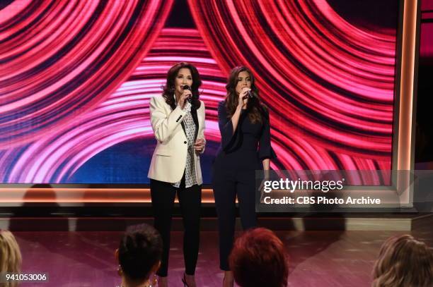Actress and singer Lynda Carter and her daughter Jessica Altman perform on The Talk, Friday, March 23, 2018 on the CBS Television Network.