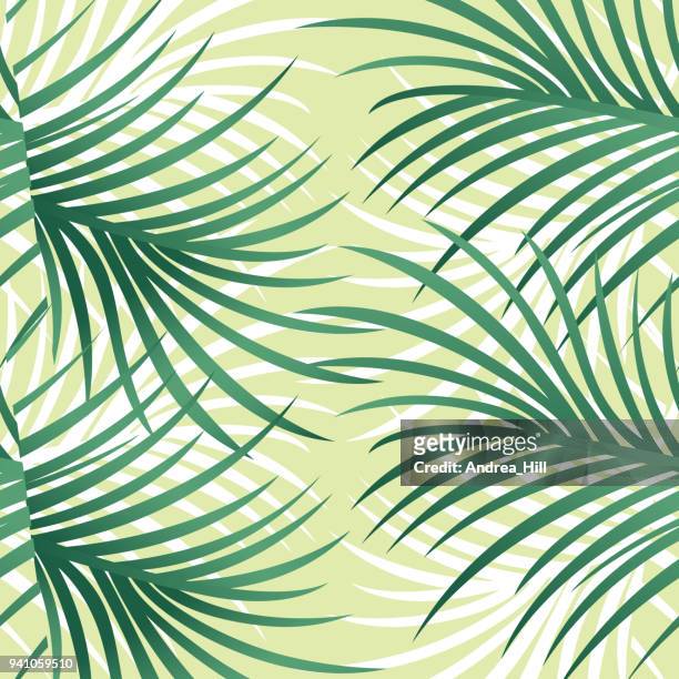 tropical pattern with leaves and flowers - vector illustration - pacific islands stock illustrations