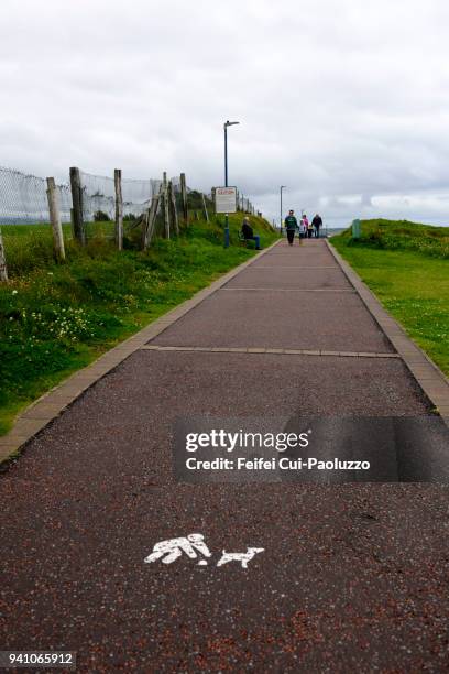 footpath on the seaside of bundoran, county donegal, ireland - bundoran ireland stock pictures, royalty-free photos & images